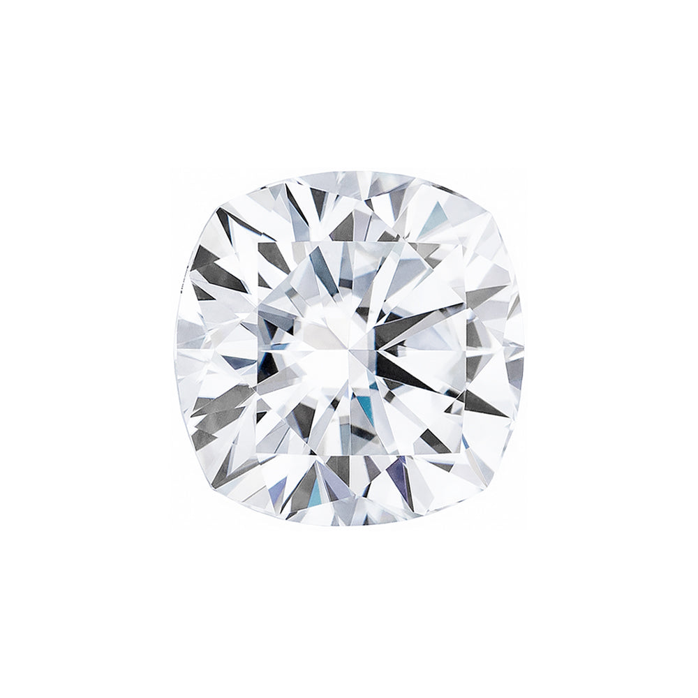 Forever One 1.91CTW DEW Cushion Colorless Hearts & Arrows Moissanite