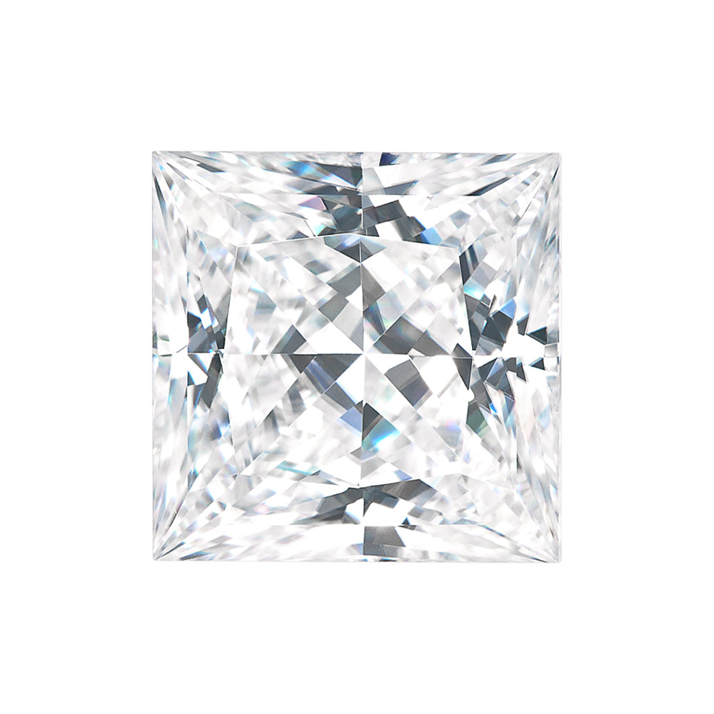 Forever One 3.20CTW DEW Square Colorless Princess Cut Moissanite