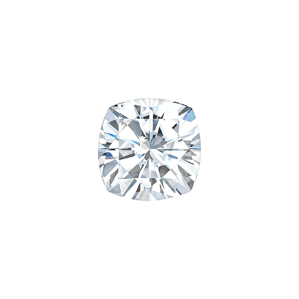 Forever One 0.60CTW DEW Cushion Colorless Brilliant Cut Moissanite