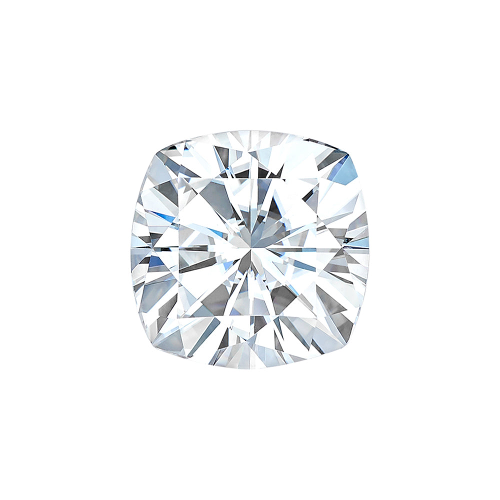 Forever One 1.70CTW DEW Cushion Near-Colorless Brilliant Cut Moissanite