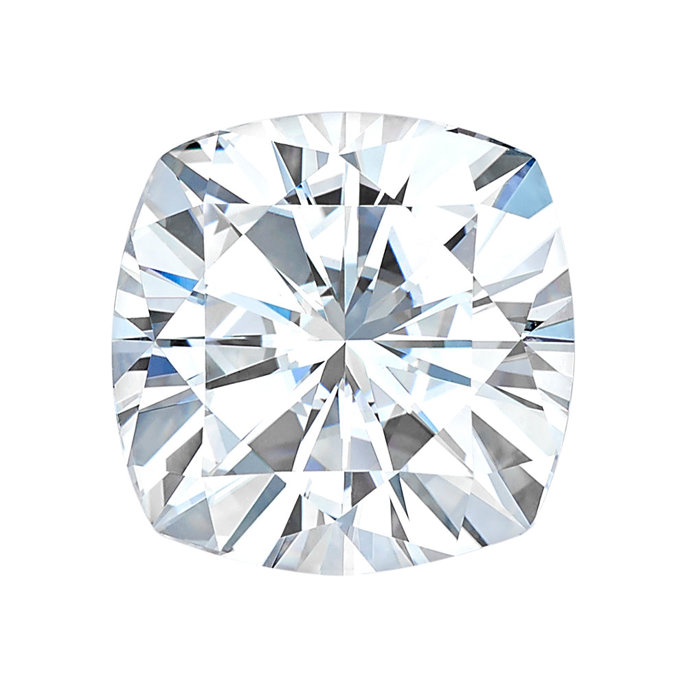 Forever One 5.02CTW DEW Cushion Near-Colorless Brilliant Cut Moissanite