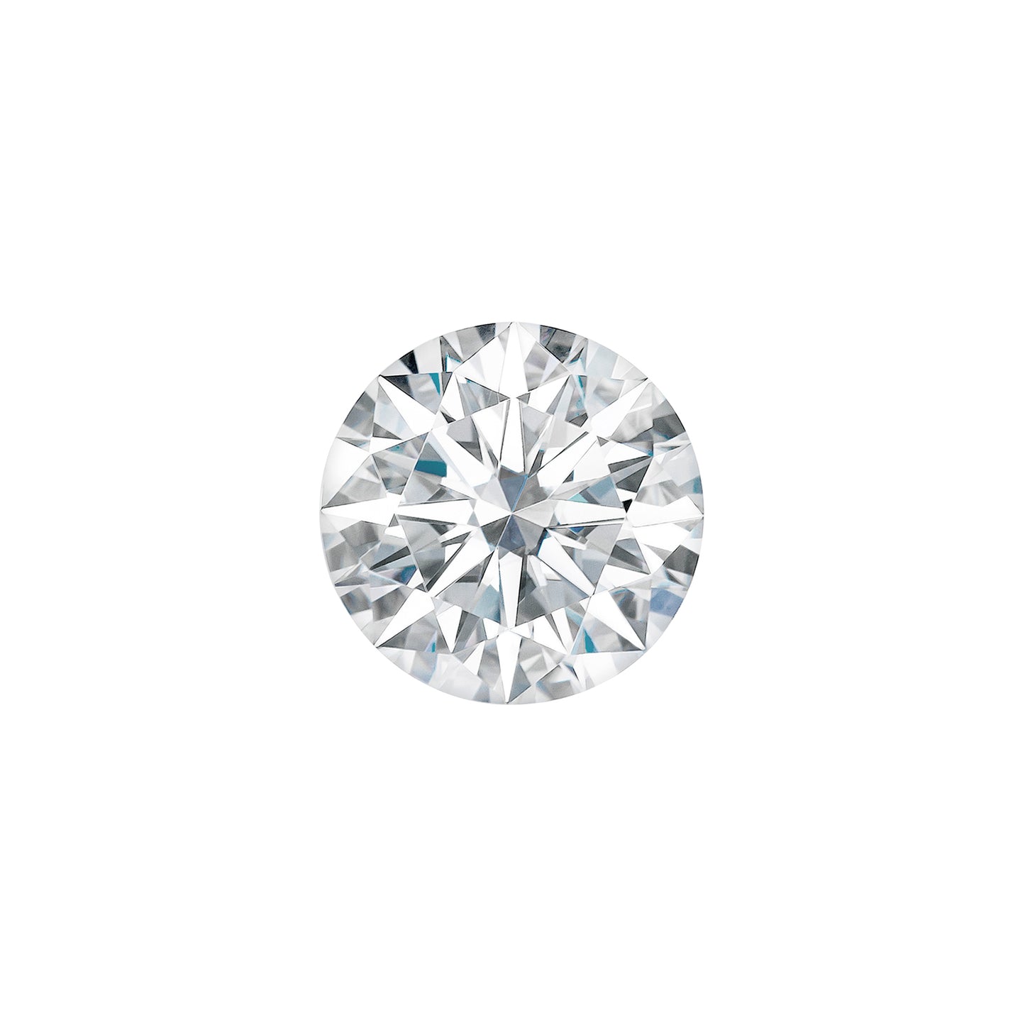 Moissanite 0.64CTW DEW Round Near-Colorless Hearts & Arrows Moissanite