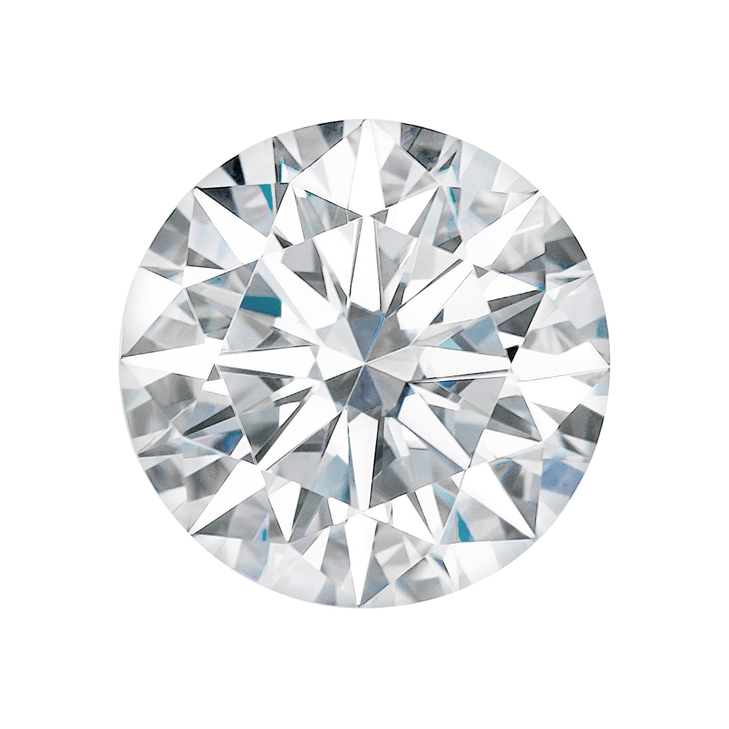 Moissanite 3.66CTW DEW Round Colorless Hearts & Arrows Moissanite