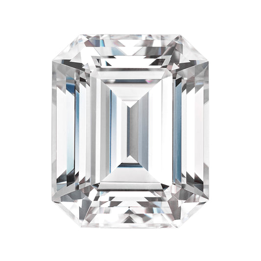 Moissanite 4.93CTW DEW Emerald Colorless Step Cut Moissanite