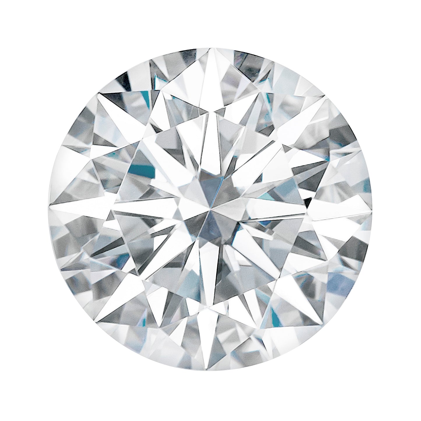 Moissanite 5.61CTW DEW Round Near-Colorless Hearts & Arrows Moissanite