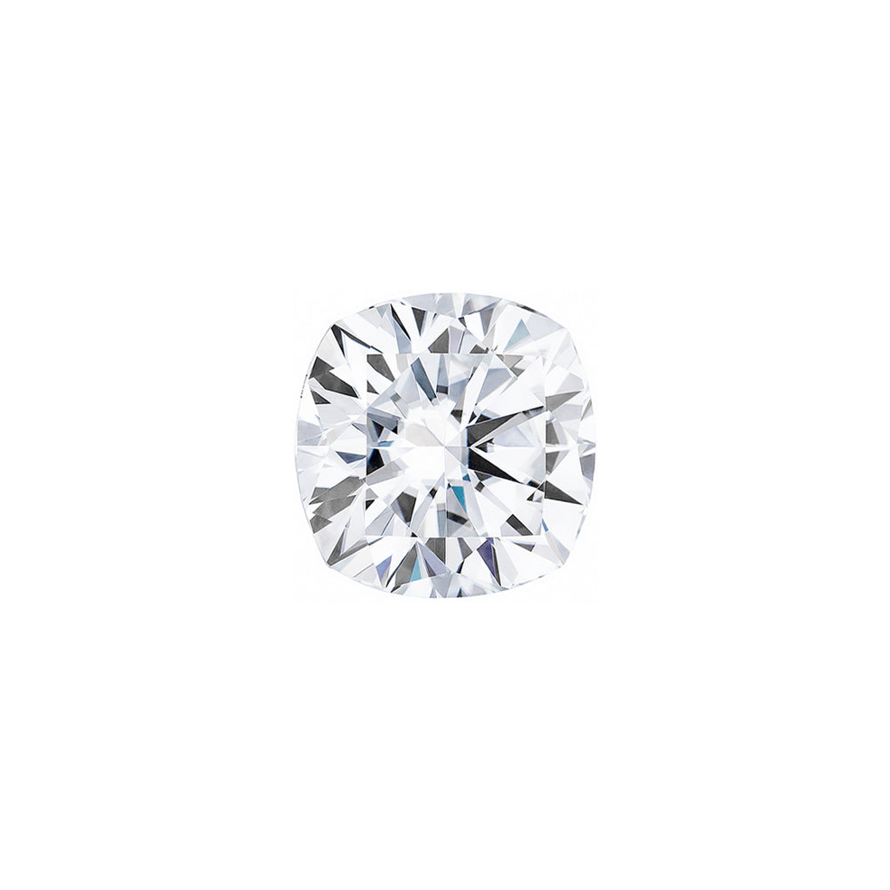 Moissanite 0.60CTW DEW Cushion Near-Colorless Hearts & Arrows Moissanite