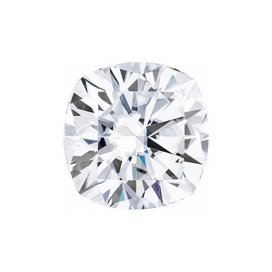Moissanite 2.28CTW DEW Cushion Colorless Hearts & Arrows Moissanite