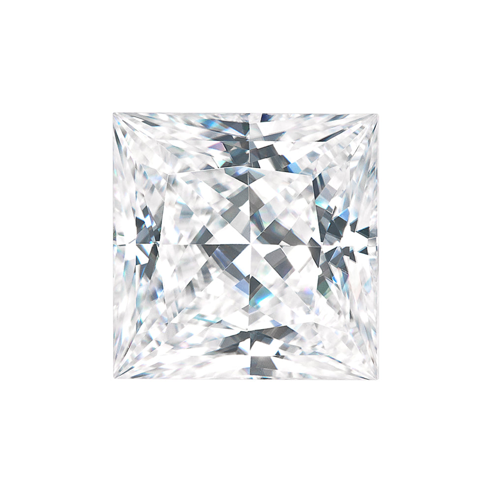 Forever One 2.80CTW DEW Square Colorless Princess Cut Moissanite