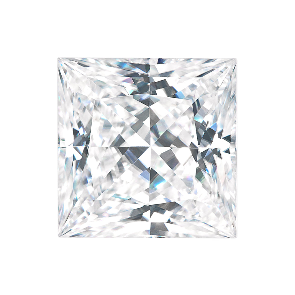 Forever One 4.40CTW DEW Square Colorless Princess Cut Moissanite